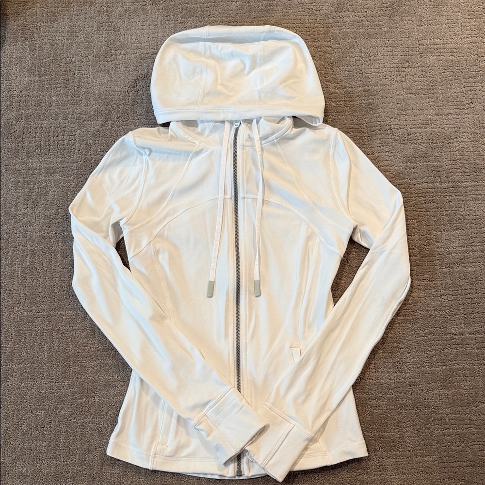 Lululemon white hooded define jacket nulu